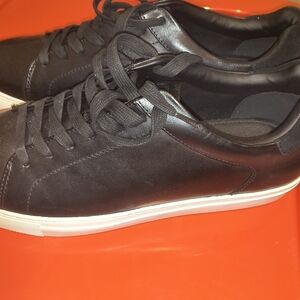 Nordstroms Black Leather Men's Sneakers Sz 10